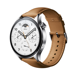 Xiaomi Watch S1 Pro, серебристый/коричневый ремешок - Умные спортивные часы 41808