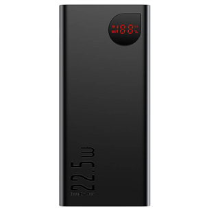 Baseus Adaman Metal Digital Display Quick Charge, 20000 mAh, 22.5 W, melna - Portatīvais barošanas avots PPAD070101