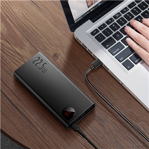 Baseus Adaman Metal Digital Display Quick Charge, 20000 mAh, 22.5 W, black - Power pack