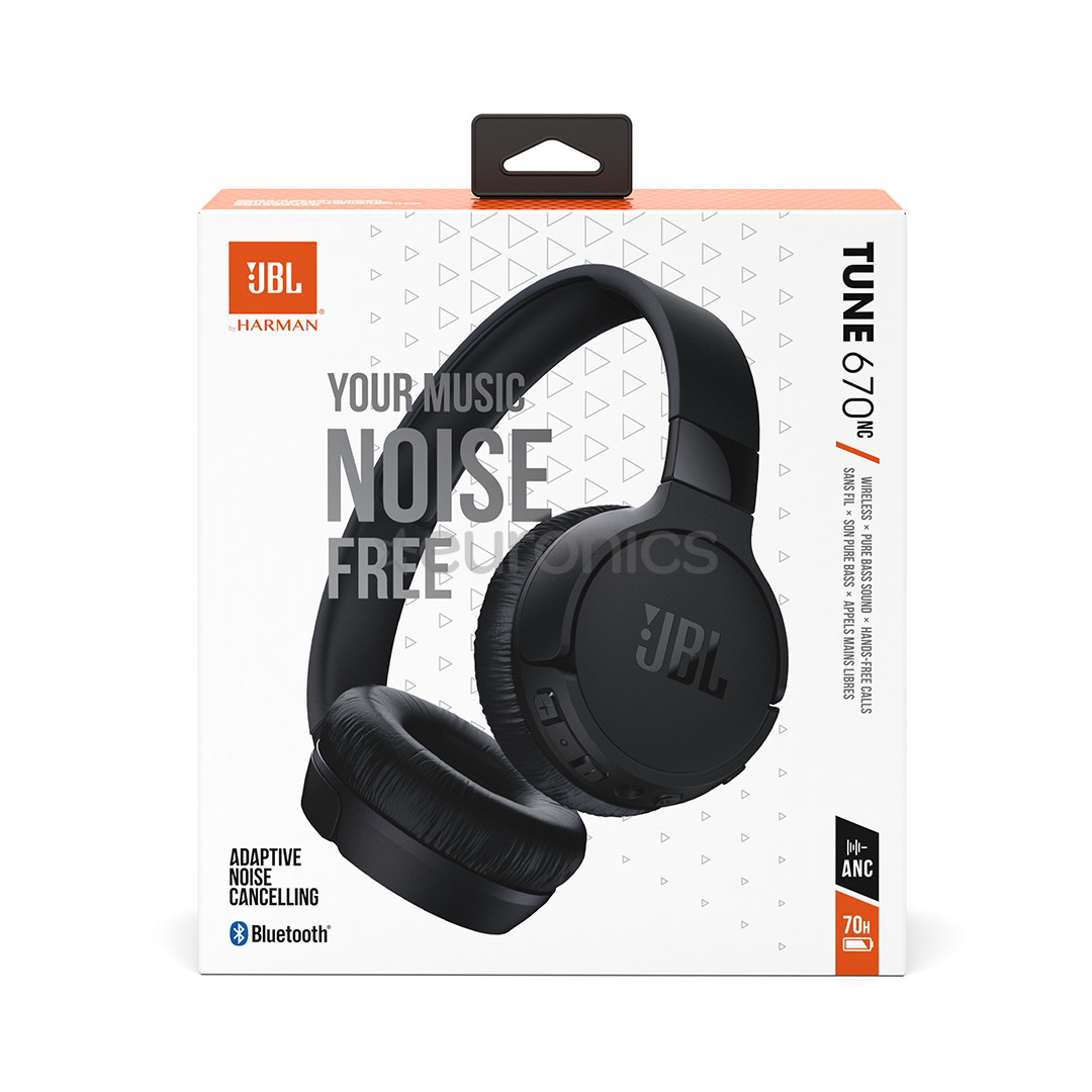 JBL Tune 670NC, adaptive noise cancelling, black - Wireless on-ear headphones