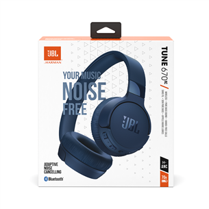 JBL Tune 670NC, adaptive noise cancelling, blue - Wireless on-ear headphones