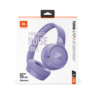 JBL Tune 670NC, adaptīvā trokšņu slāpēšana, lillā - Bezvadu austiņas