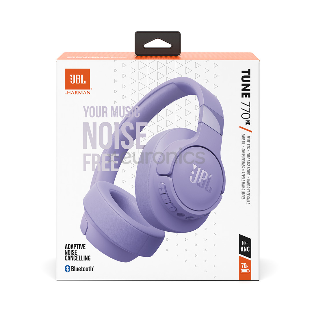 JBL Tune 770NC, адаптивное шумоподавление, сиреневый - Полноразмерные беспроводные наушники