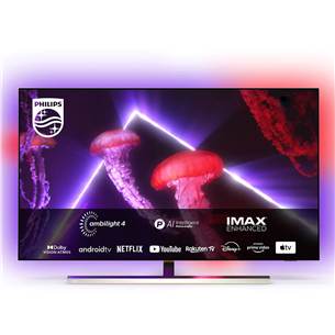 Philips OLED807, OLED, UHD 4K, 65", centra statīvs, sudraba - Televizors 65OLED807/12