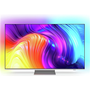 Philips The One PUS8807, 43", 4K UHD, LED LCD, центральная подставка, серебристый - Телевизор