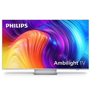 Philips The One PUS8807, 55", 4K UHD, LED LCD, центральная подставка, серебристый - Телевизор