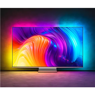 Philips The One PUS8807, 55", 4K UHD, LED LCD, центральная подставка, серебристый - Телевизор