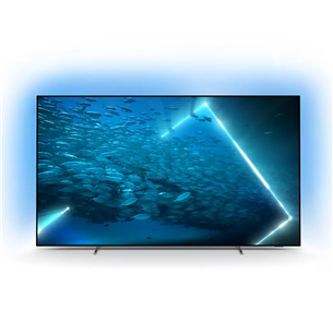 Philips OLED707, 55", 4K UHD, OLED, боковые ножки, серебристый - Телевизор 55OLED707/12