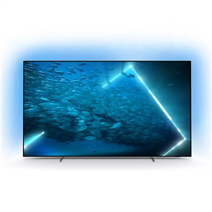 Philips OLED707, 65", 4K UHD, OLED, боковые ножки, серебристый - Телевизор 65OLED707/12