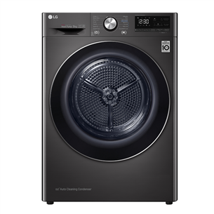 LG, 9 kg, dziļums 66 cm, melna - Veļas žāvētājs RH90V9JV2N.BBLQKMR