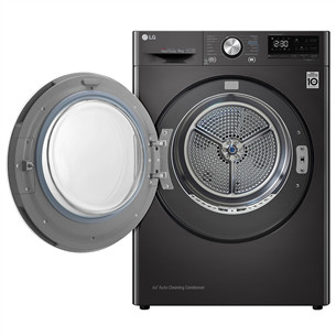LG, 9 kg, dziļums 66 cm, melna - Veļas žāvētājs