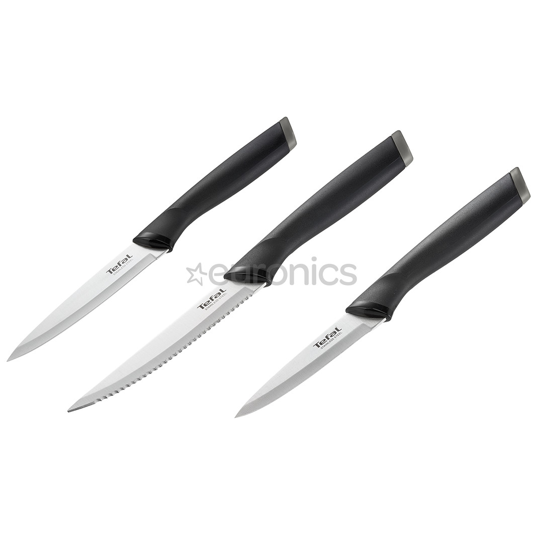 Tefal Essential, 3 pcs, black - Knives set