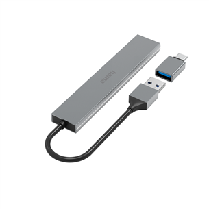 Hama USB Hub, 4x USB 3.2 Gen 1, USB-C adapter, gray - USB hub