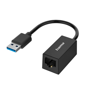 Hama Network Adapter, USB-A -> LAN, melna - Adapteris