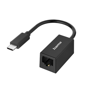 Hama Network Adapter, USB-C -> LAN, melna - Adapteris