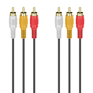 Hama Audio-Video, 3 RCA - 3 RCA, gold-plated, 3 m, black - Cable 00305014