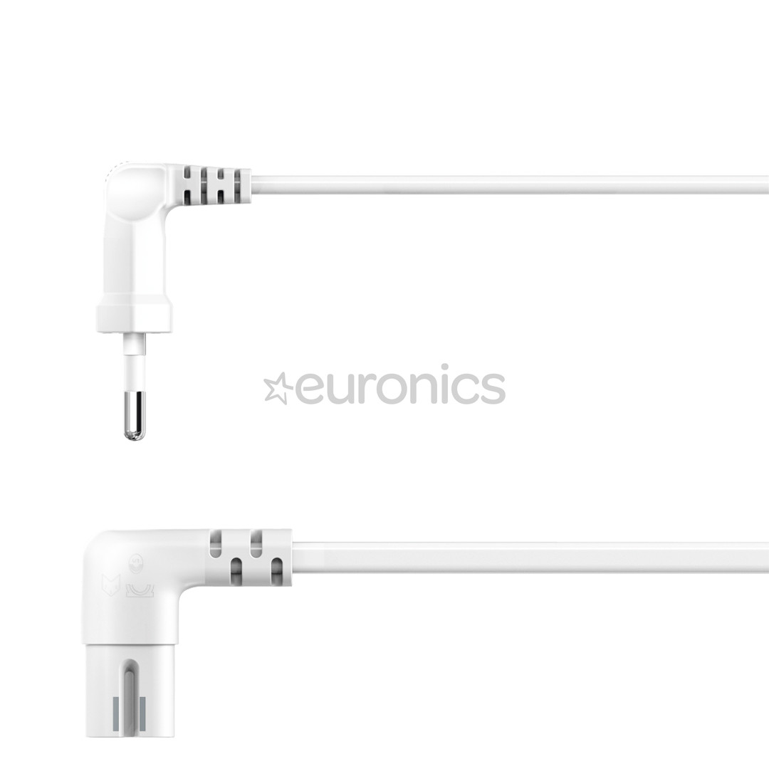 Hama Power Cord, 2-pin, angled, 3 m, white - Power cable