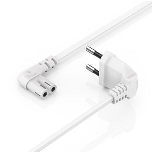 Hama Power Cord, 2-pin, leņķveida, 3 m, balta - Vads