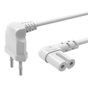 Hama Power Cord, 2-pin, angled, 3 m, white - Power cable