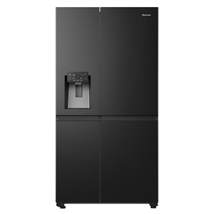 Hisense, No Frost, диспенсер для воды и льда, 632 л, высота 179 см, черный - SBS-холодильник RS818N4TFE