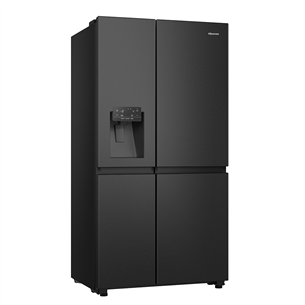 Hisense, No Frost, Water & Ice dispenser, 632 L, 179 cm, melna - SBS ledusskapis