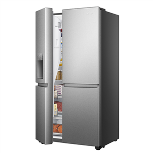 Hisense, No Frost, Water & Ice dispenser, 632 L, 179 cm, nerūsējošā tērauda - SBS ledusskapis