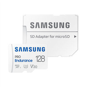Samsung PRO Endurance, microSDXC + SD adapter, 128 GB, white - Memory Card MB-MJ128KA/EU