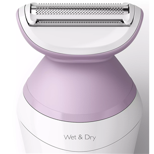 Philips Lady Shaver Series 6000, сухое и влажное использование, белый/сиреневый - Беспроводная бритва