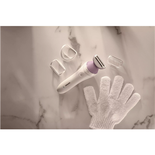 Philips Lady Shaver 6000, Wet & Dry, balta/violeta - Skuveklis sievietēm