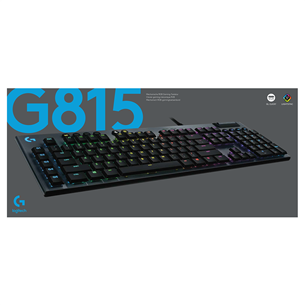 Logitech G815, Tactile, US, mehāniskā, melna - Klaviatūra