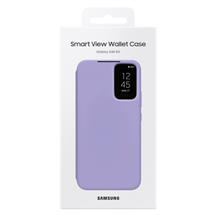 Samsung Smart View Wallet, Galaxy A34, lillā - Apvalks viedtālrunim