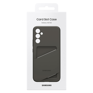 Samsung Card Slot Cover, Galaxy A34, kabatiņa kredītkartei, melna - Apvalks viedtālrunim