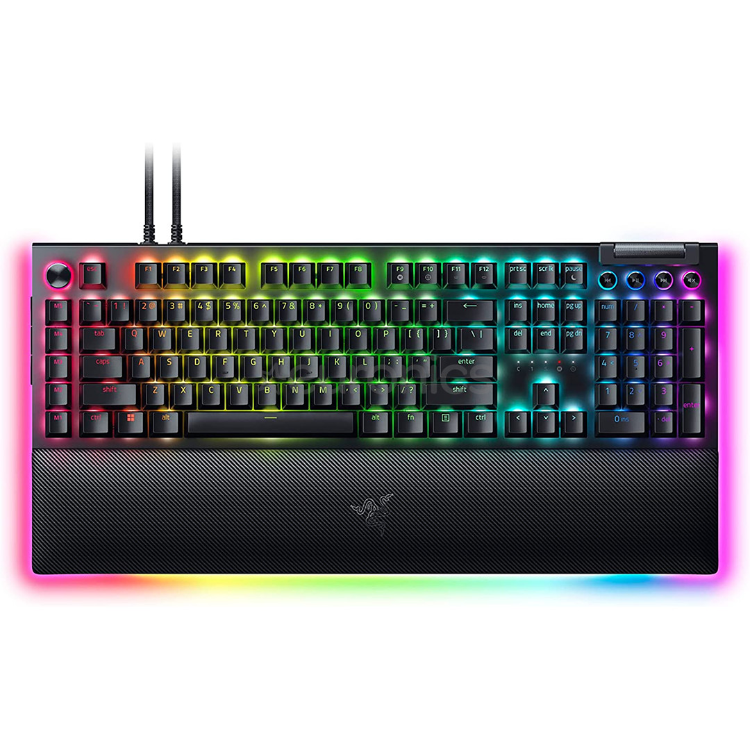 Razer BlackWidow V4 Pro, Yellow Switch, механическая, US, черный - Клавиатура