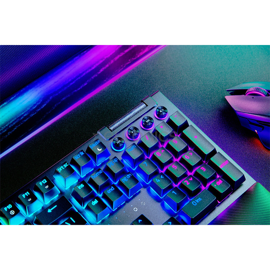 Razer BlackWidow V4 Pro, Yellow Switch, механическая, US, черный - Клавиатура