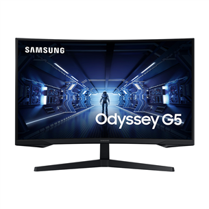 Samsung Odyssey G5, 27", изогнутый, QHD, 144 Гц, LED VA, черный - Монитор LC27G55TQBUXEN