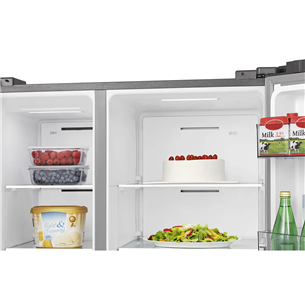 Hisense, NoFrost, 652 L, 180 cm, stainless steel - SBS-Refrigerator