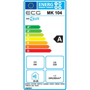 ECG, 2600 W, balta/melna - Portatīvais kondicionieris