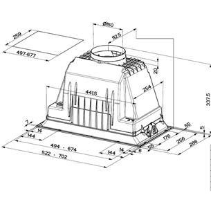 Faber INKA PLUS HCS X A52, 590 m³/h, stainless steel - Built-in cooker hood