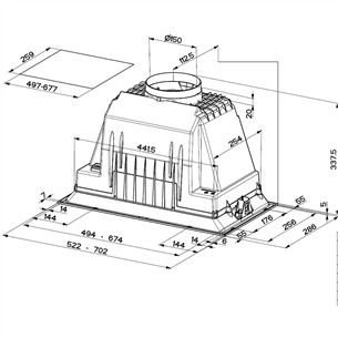 Faber INKA PLUS HCS BK A52, 590 m³/h, black - Built-in cooker hood