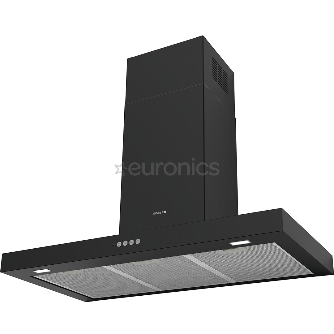 Faber STILO COMFORT BK MATT A90, 710 m³/h, melna - Tvaika nosūcējs