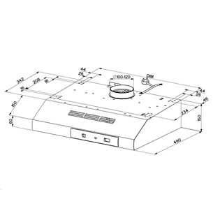 Faber 741 BASE X A50, 295 м³/ч, нерж. сталь - Вытяжка