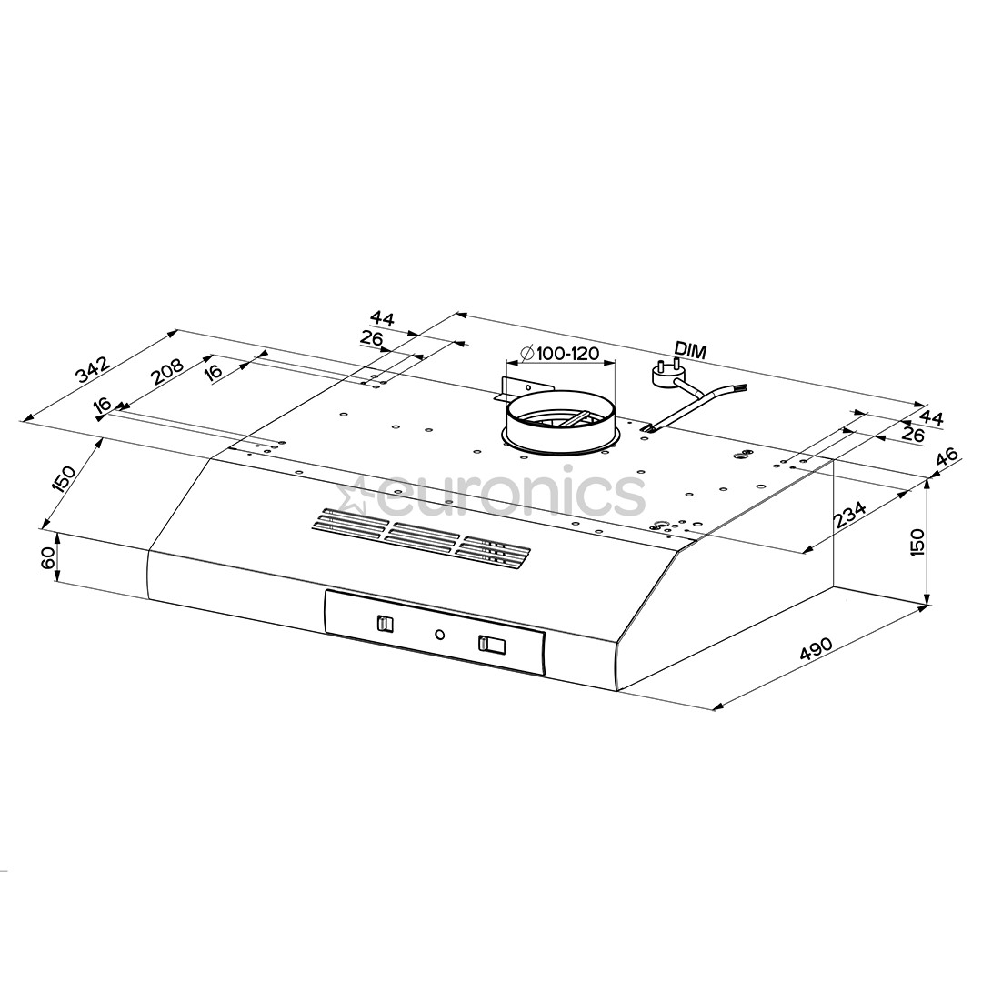 Faber 741 BASE W A50, 295 m³/h, white - Cooker hood