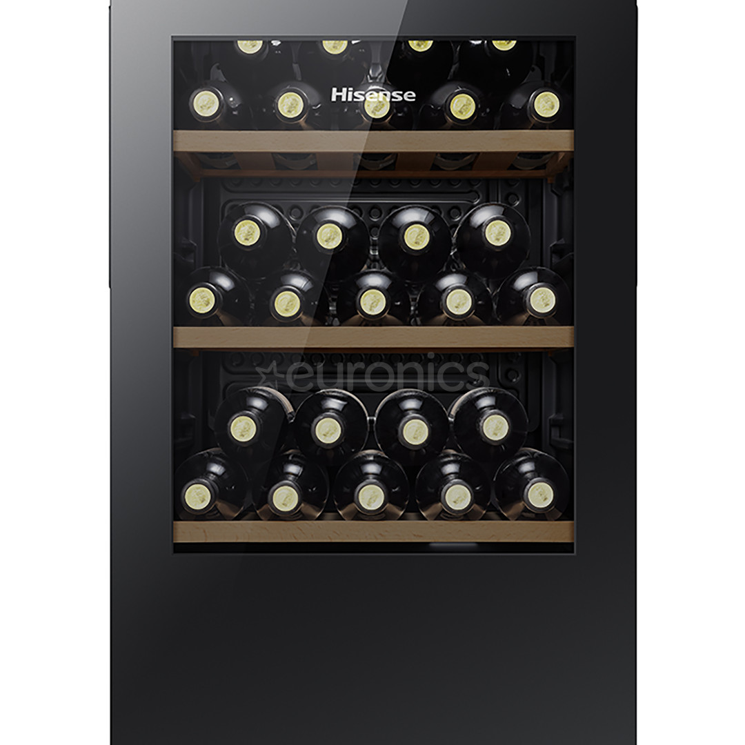 Hisense, ietilpība: 30 pudeles, augstums 84.2 cm, melna - Vīna skapis