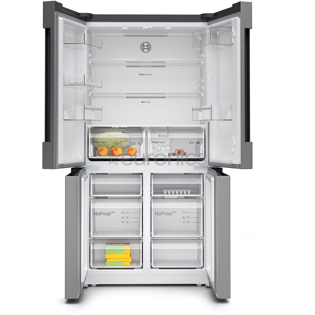 Bosch Series 4, No Frost, 605 L, augstums 183 cm, nerūsējošā tērauda - SBS Ledusskapis
