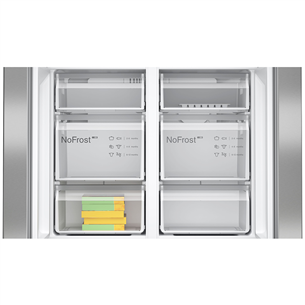 Bosch Series 4, No Frost, 605 L, augstums 183 cm, nerūsējošā tērauda - SBS Ledusskapis