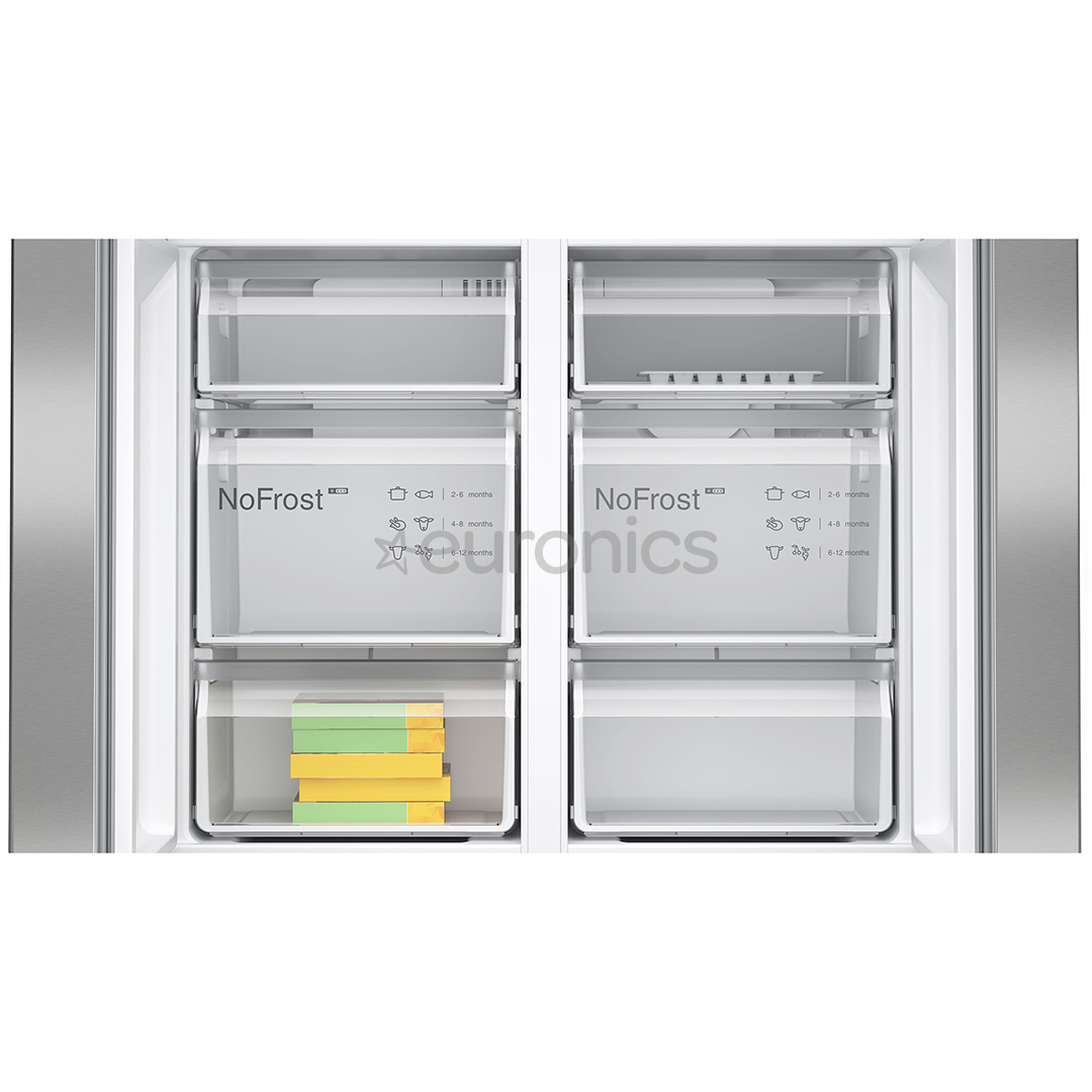Bosch Series 4, No Frost, 605 L, augstums 183 cm, nerūsējošā tērauda - SBS Ledusskapis