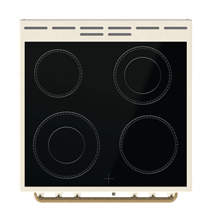 Gorenje, 11 функций, 71 л, ширина 60 см, бежевый - Керамическая плита