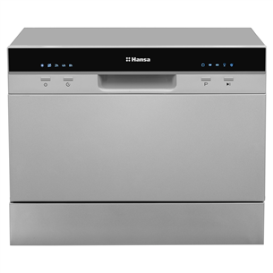 Hansa, mini, 6 place settings, silver - Free standing dishwasher