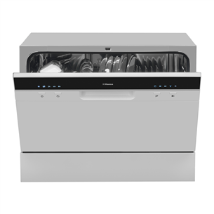 Hansa, mini, 6 place settings, silver - Free standing dishwasher