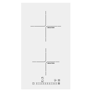 Schlosser, Domino, bez rāmja, platums 29 cm, balta - Iebūvējama indukcijas plīts virsma